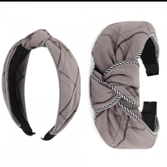 Accessories - Headband Tartan gray material polyester 2/20$ deal
